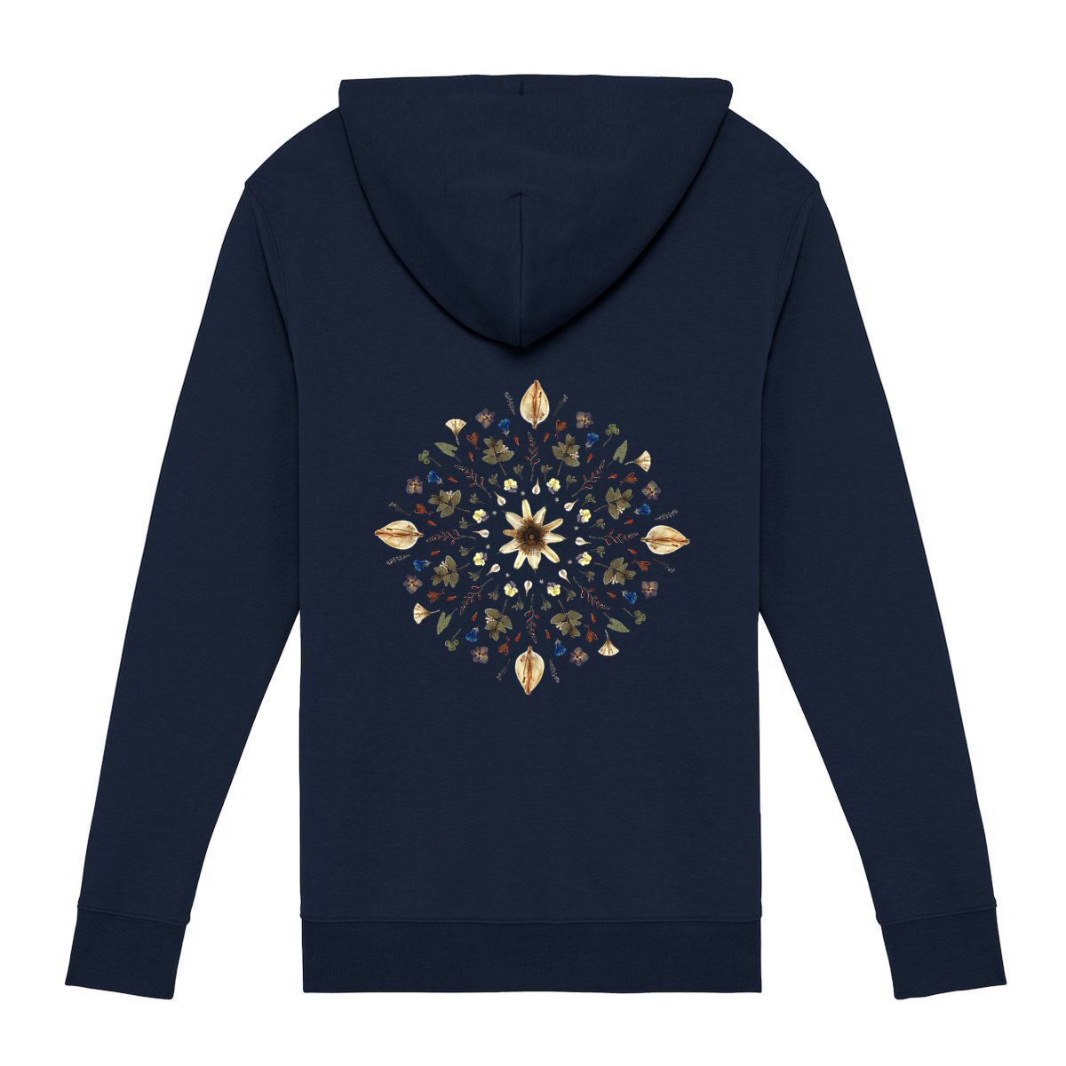 "Flower Mandala" Zip Hoddie [back only print]