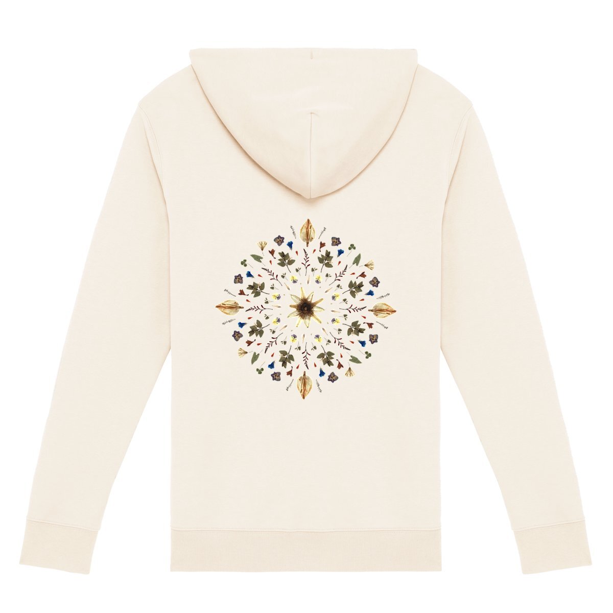 "Flower Mandala" Zip Hoddie [back only print]