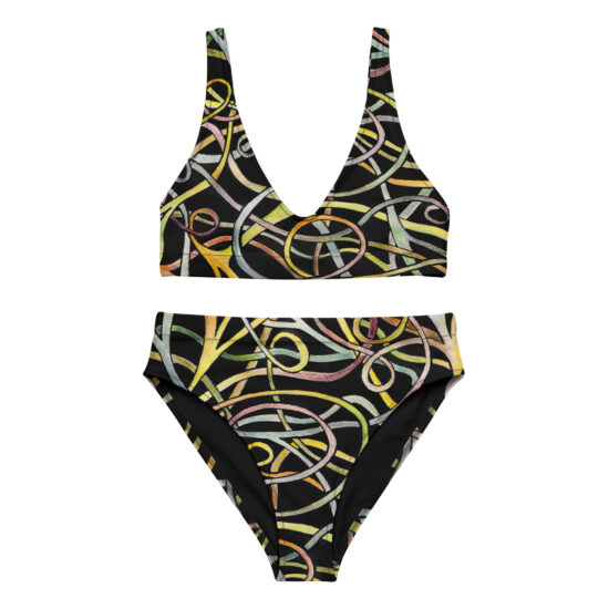 Intertwined Rainbow  - Recycled high-waisted bikini