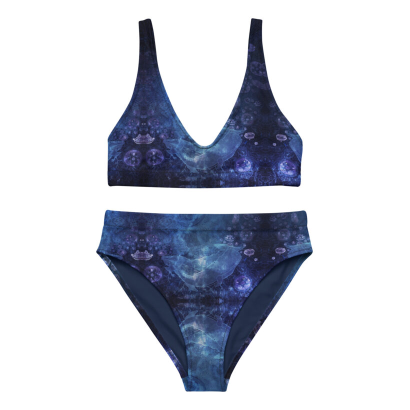 Dancing Whales - Recycled high-waisted bikini